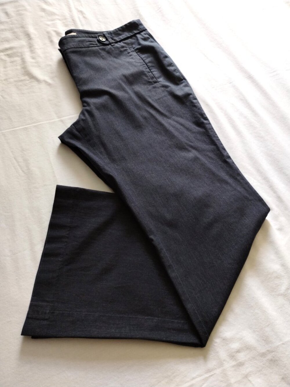 ANN TAYLOR LOFT Dark Chambray Blue "MARISA" Trouser Pants Sz 14 (32.5 In)